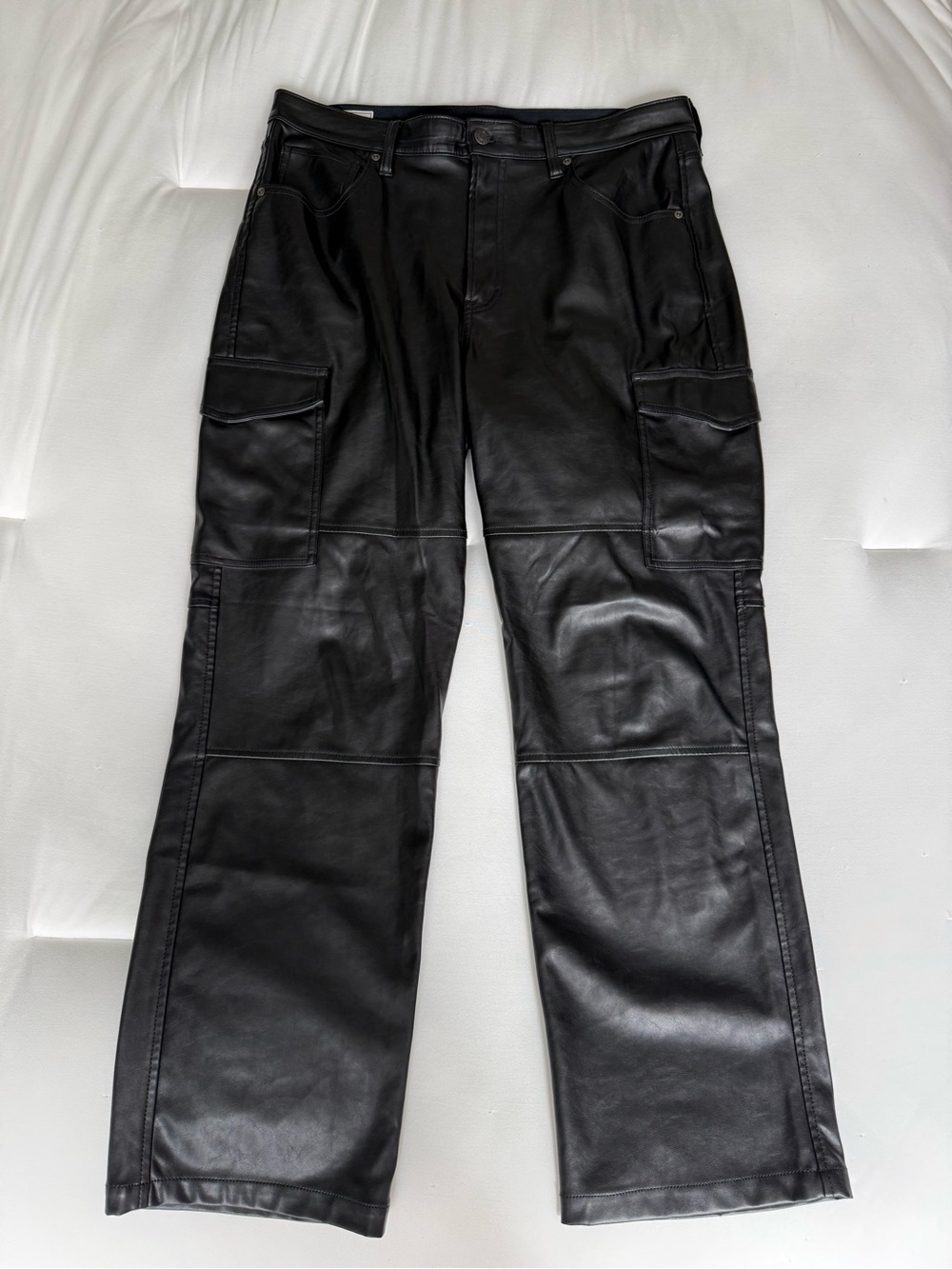 GAP Black Leather Cargo Pants